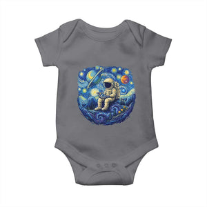 Starry Night Space Bookworm Baby Onesie Funny Astronaut Reader Gift TS12 Charcoal Print Your Wear