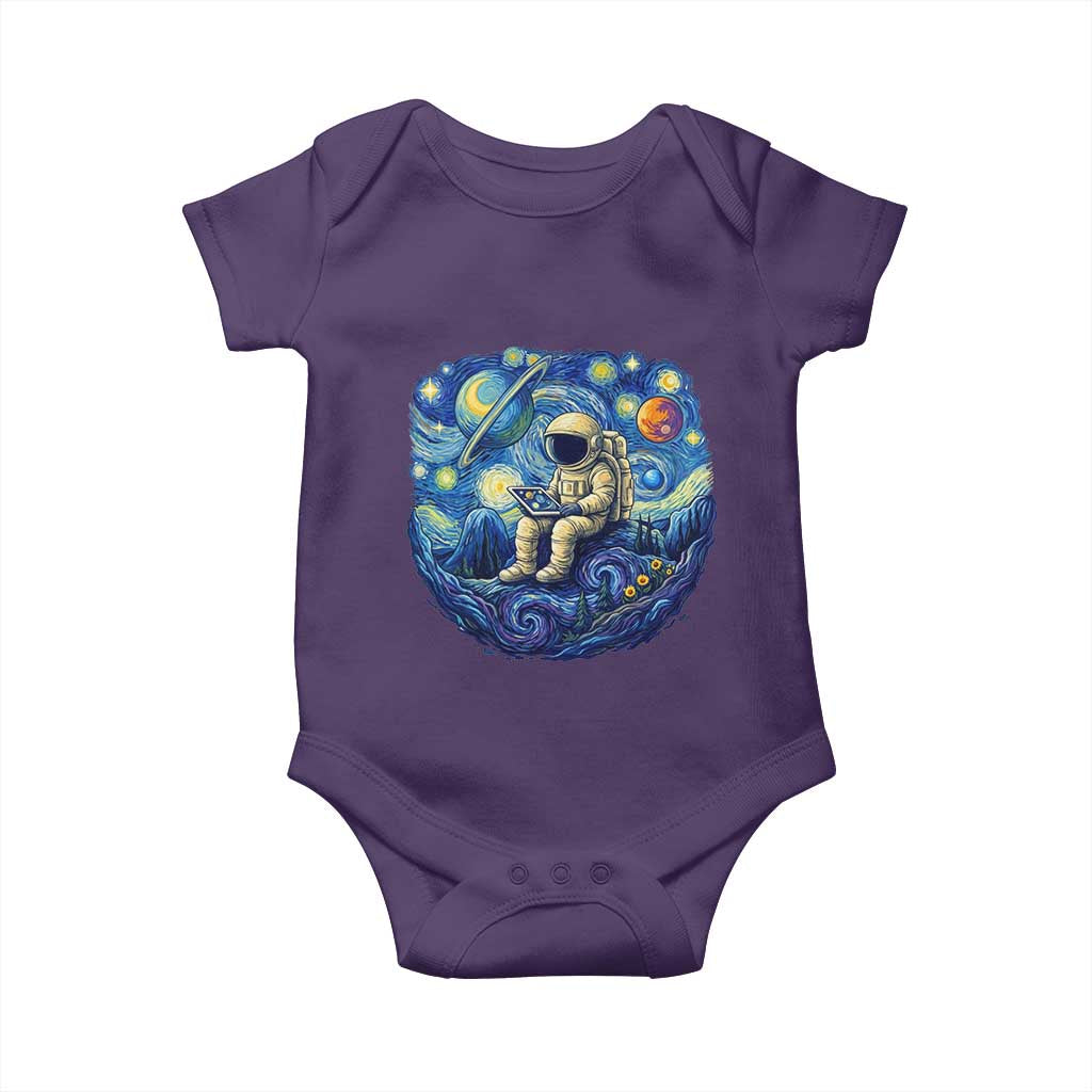 Starry Night Space Bookworm Baby Onesie Funny Astronaut Reader Gift TS12 Purple Print Your Wear