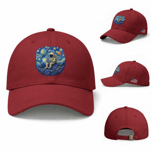 Starry Night Space Bookworm Baseball Cap Funny Astronaut Reader Gift TS12 Baseball Cap Universal Fit Cherry Red Print Your Wear