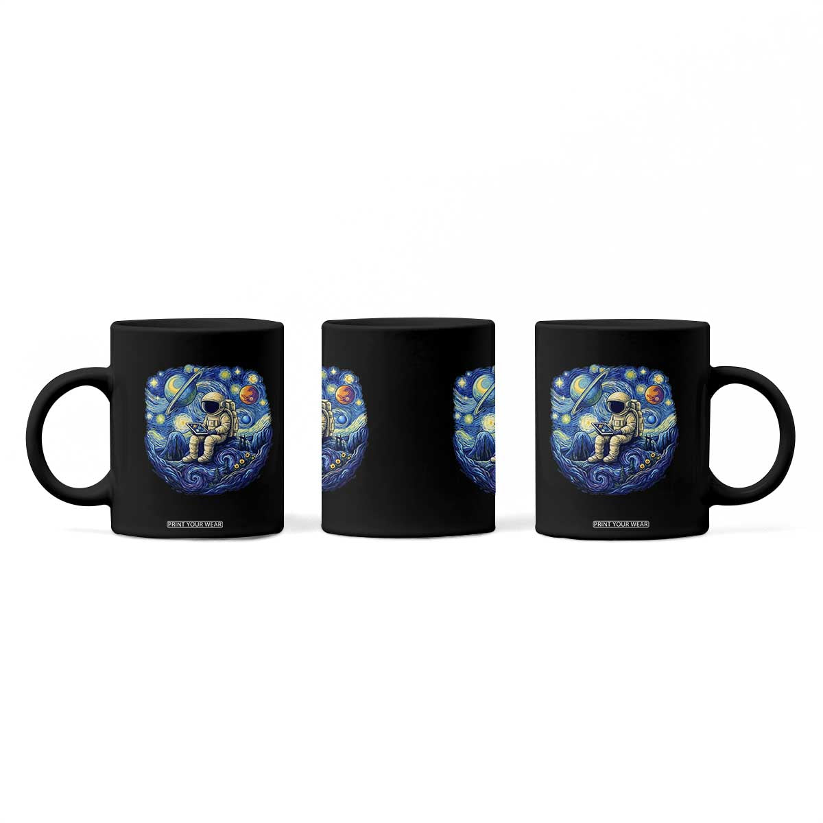 Starry Night Space Bookworm Coffee Mug Funny Astronaut Reader Gift TS12 Print Your Wear