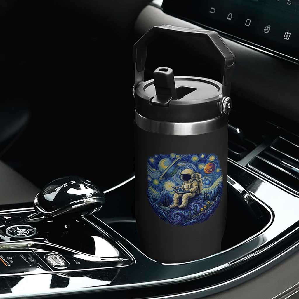 Starry Night Space Bookworm Flip Straw Tumbler Funny Astronaut Reader Gift TS12 Print Your Wear