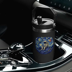 Starry Night Space Bookworm Flip Straw Tumbler Funny Astronaut Reader Gift TS12 Print Your Wear