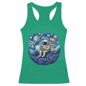 Starry Night Space Bookworm Racerback Tank Top Funny Astronaut Reader Gift TS12 Irish Green Print Your Wear