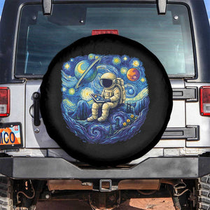 Starry Night Space Bookworm Spare Tire Cover Funny Astronaut Reader Gift TS12 No hole Black Print Your Wear
