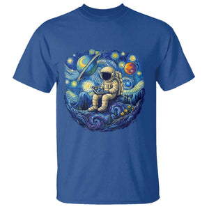 Starry Night Space Bookworm T Shirt Funny Astronaut Reader Gift TS12 Royal Blue Print Your Wear