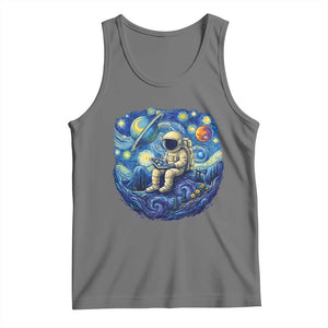 Starry Night Space Bookworm Tank Top Funny Astronaut Reader Gift TS12 Black Heather Print Your Wear
