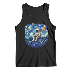 Starry Night Space Bookworm Tank Top Funny Astronaut Reader Gift TS12 Black Print Your Wear