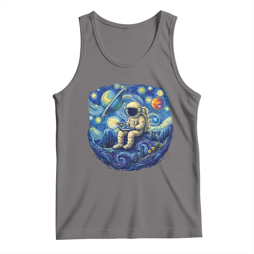 Starry Night Space Bookworm Tank Top Funny Astronaut Reader Gift TS12 Deep Heather Print Your Wear