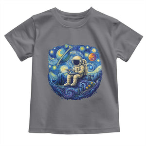 Starry Night Space Bookworm Toddler T Shirt Funny Astronaut Reader Gift TS12 Charcoal Print Your Wear