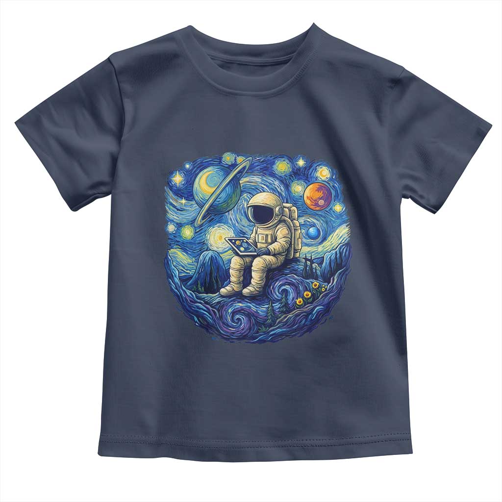 Starry Night Space Bookworm Toddler T Shirt Funny Astronaut Reader Gift TS12 Navy Print Your Wear