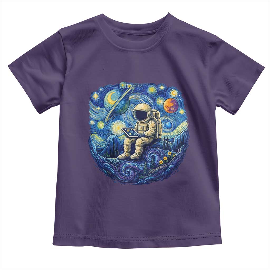 Starry Night Space Bookworm Toddler T Shirt Funny Astronaut Reader Gift TS12 Purple Print Your Wear