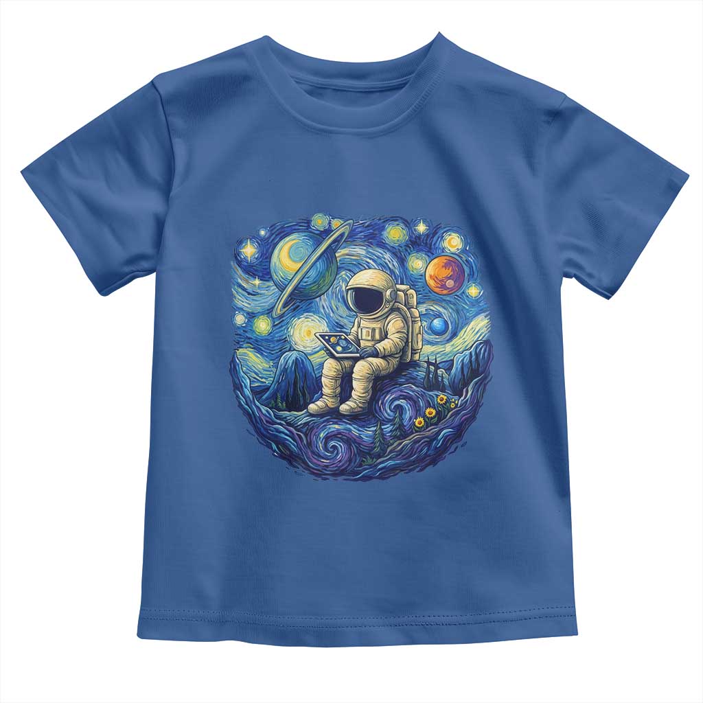 Starry Night Space Bookworm Toddler T Shirt Funny Astronaut Reader Gift TS12 Royal Blue Print Your Wear