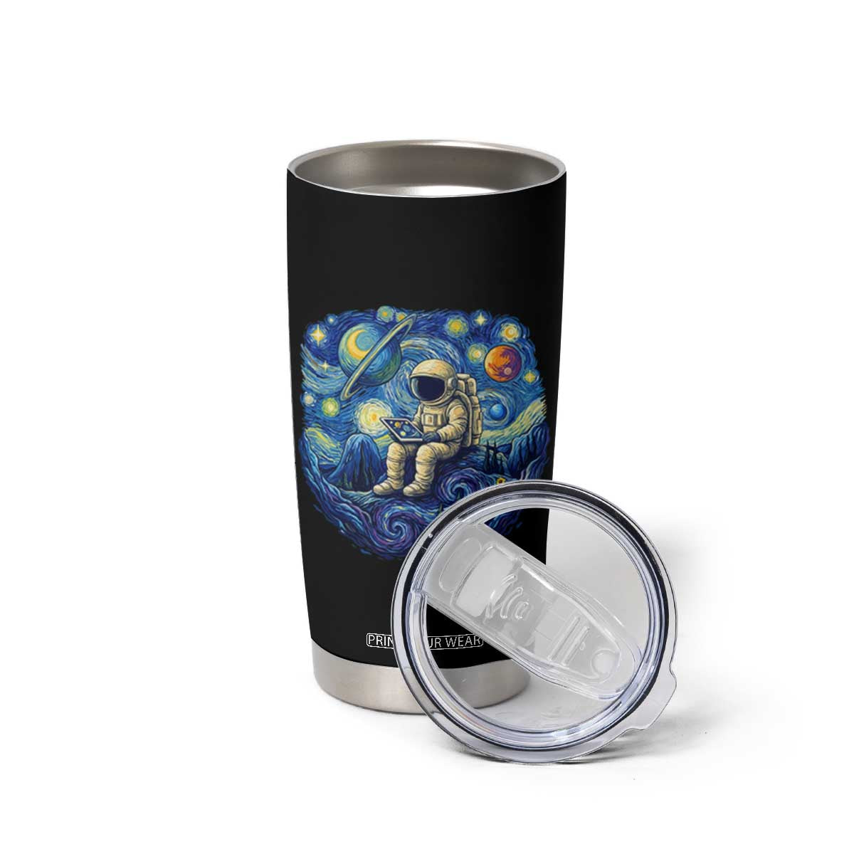 Starry Night Space Bookworm Tumbler Cup Funny Astronaut Reader Gift TS12 Print Your Wear