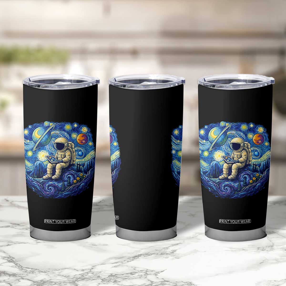Starry Night Space Bookworm Tumbler Cup Funny Astronaut Reader Gift TS12 Print Your Wear