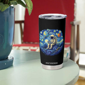 Starry Night Space Bookworm Tumbler Cup Funny Astronaut Reader Gift TS12 Print Your Wear
