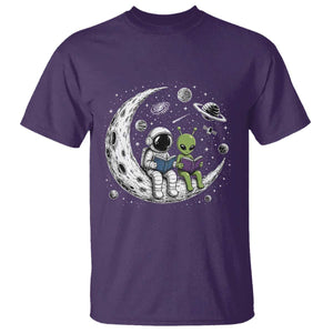Funny Bookworm In Space T Shirt Cute Astronaut And Alien Reading TS12 Purple Print Your Wear