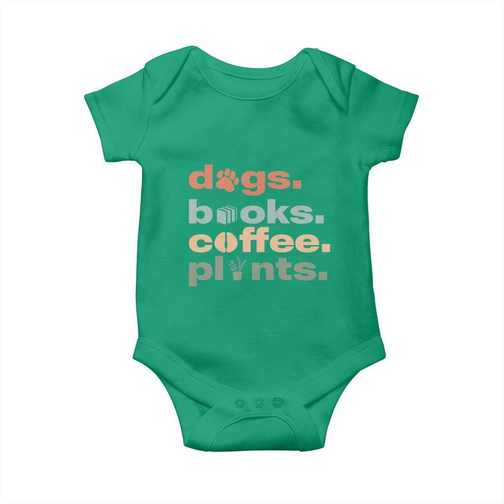 Funny Introvert Life Lover Baby Onesie Dogs Books Coffee And Plants TS12 Irish Green Print Your Wear