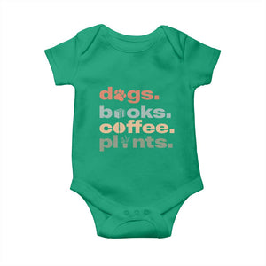 Funny Introvert Life Lover Baby Onesie Dogs Books Coffee And Plants TS12 Irish Green Print Your Wear