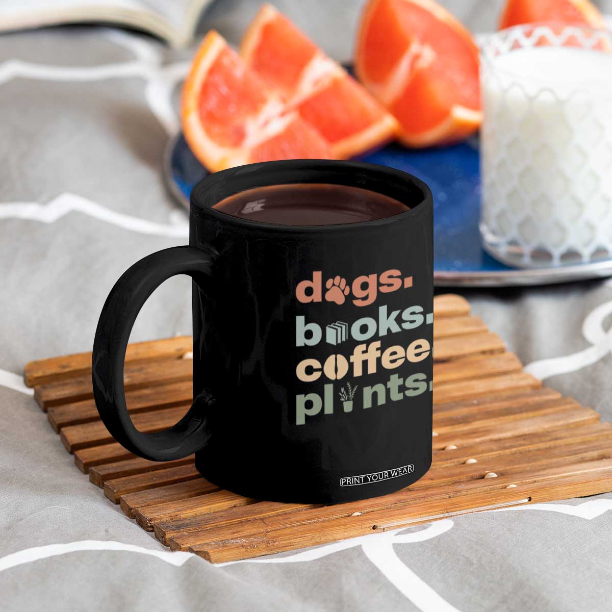 Funny Introvert Life Lover Coffee Mug Dogs Books Coffee And Plants TS12 Print Your Wear