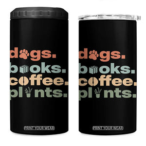 Funny Introvert Life Lover 4 in 1 Can Cooler Tumbler Dogs Books Coffee And Plants TS12 One Size: 16 oz Black Print Your Wear