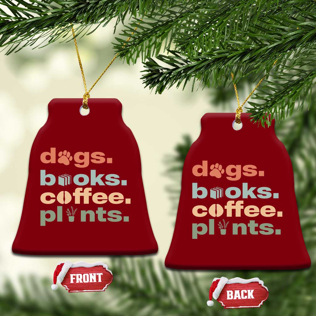 Funny Introvert Life Lover Ceramic Ornament Dogs Books Coffee And Plants TS12 Print Your Wear