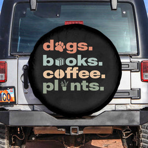 Funny Introvert Life Lover Spare Tire Cover Dogs Books Coffee And Plants TS12 No hole Black Print Your Wear