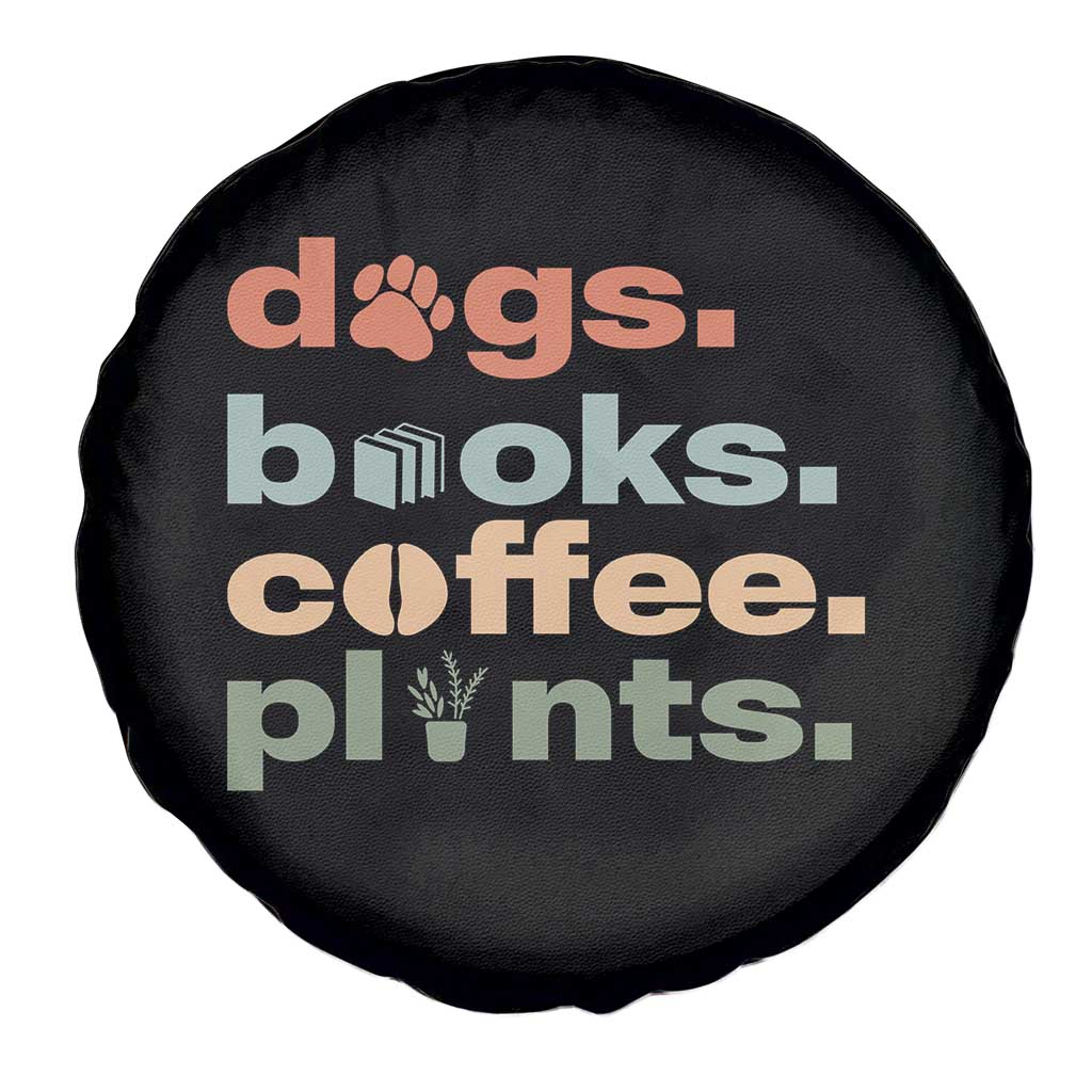 Funny Introvert Life Lover Spare Tire Cover Dogs Books Coffee And Plants TS12 Print Your Wear