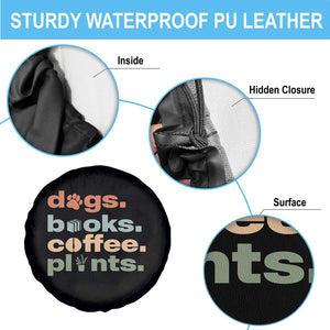 Funny Introvert Life Lover Spare Tire Cover Dogs Books Coffee And Plants TS12 Print Your Wear