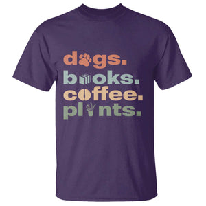Funny Introvert Life Lover T Shirt Dogs Books Coffee And Plants TS12 Purple Print Your Wear