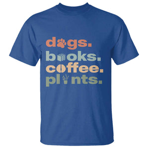Funny Introvert Life Lover T Shirt Dogs Books Coffee And Plants TS12 Royal Blue Print Your Wear