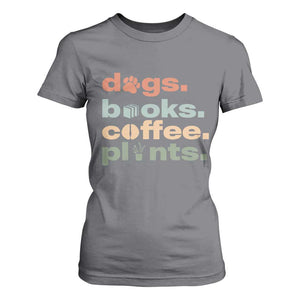 Funny Introvert Life Lover T Shirt For Women Dogs Books Coffee And Plants TS12 Charcoal Print Your Wear