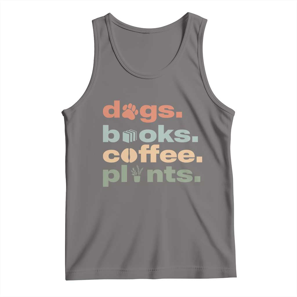 Funny Introvert Life Lover Tank Top Dogs Books Coffee And Plants TS12 Deep Heather Print Your Wear
