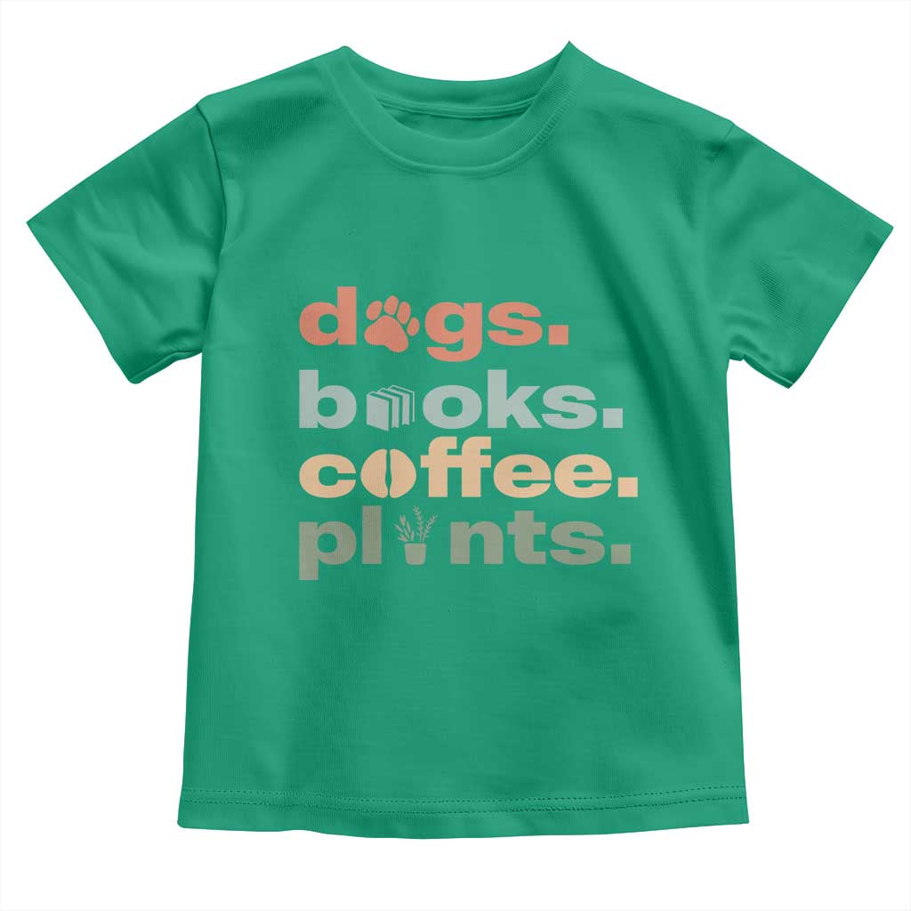 Funny Introvert Life Lover Toddler T Shirt Dogs Books Coffee And Plants TS12 Irish Green Print Your Wear