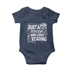 Just A Nurse Who Loves Reading Baby Onesie Funny Medical Bookworm Gift TS12 Navy Print Your Wear
