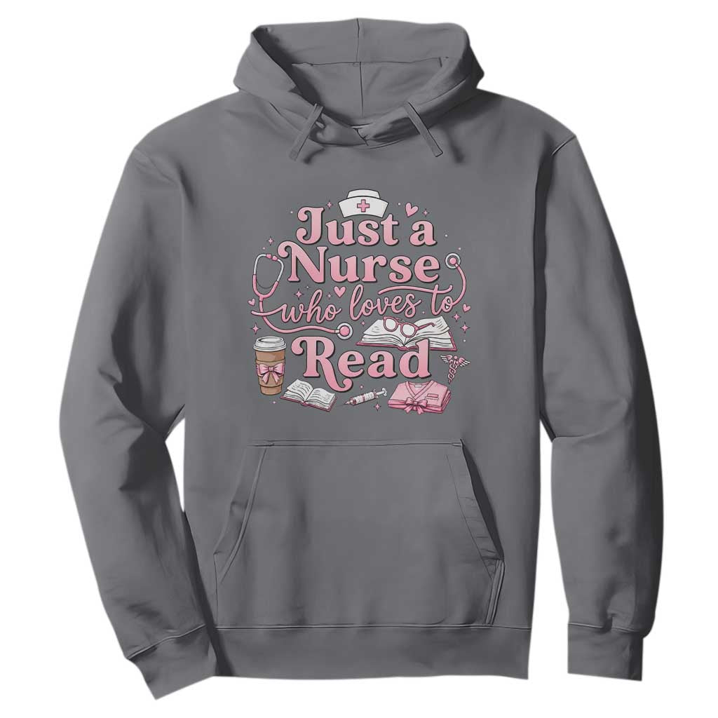 Just A Nurse Who Loves Reading Hoodie Book Lover Nurse TS12 Charcoal Print Your Wear