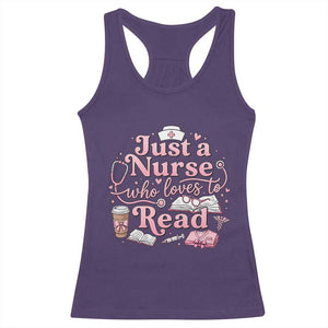 Just A Nurse Who Loves Reading Racerback Tank Top Book Lover Nurse TS12 Purple Print Your Wear