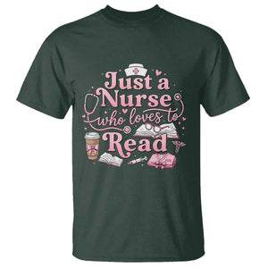 Just A Nurse Who Loves Reading T Shirt Book Lover Nurse TS12 Dark Forest Green Print Your Wear