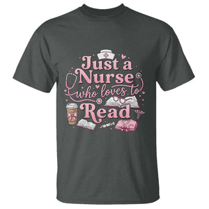 Just A Nurse Who Loves Reading T Shirt Book Lover Nurse TS12 Dark Heather Print Your Wear