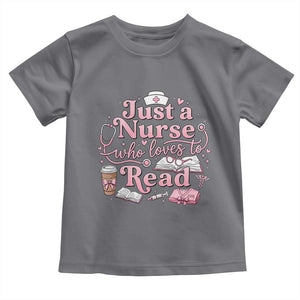 Just A Nurse Who Loves Reading Toddler T Shirt Book Lover Nurse TS12 Charcoal Print Your Wear