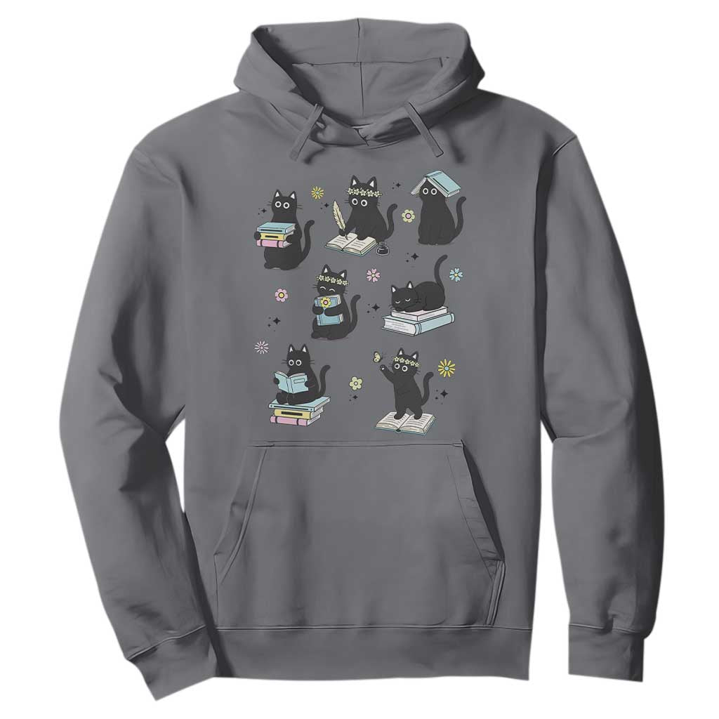 Bookish Black Cat Hoodie Funny Librarian Cat Lover Gift TS12 Charcoal Print Your Wear