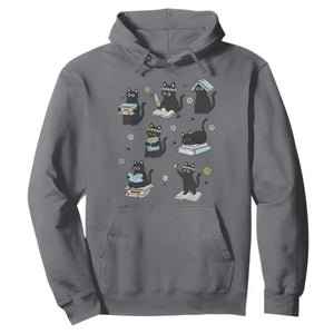 Bookish Black Cat Hoodie Funny Librarian Cat Lover Gift TS12 Charcoal Print Your Wear