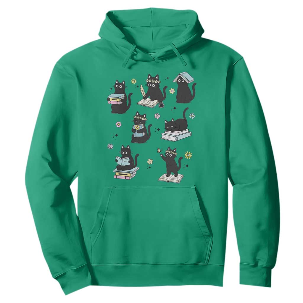 Bookish Black Cat Hoodie Funny Librarian Cat Lover Gift TS12 Irish Green Print Your Wear