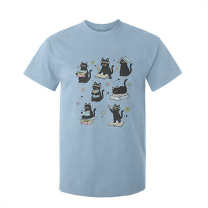 Bookish Black Cat T Shirt For Kid Funny Librarian Cat Lover Gift TS12 Light Blue Print Your Wear