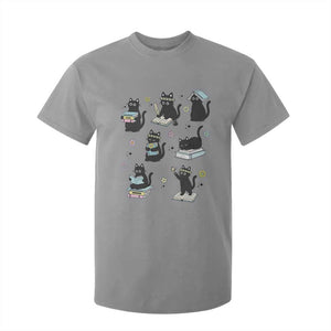 Bookish Black Cat T Shirt For Kid Funny Librarian Cat Lover Gift TS12 Sport Gray Print Your Wear