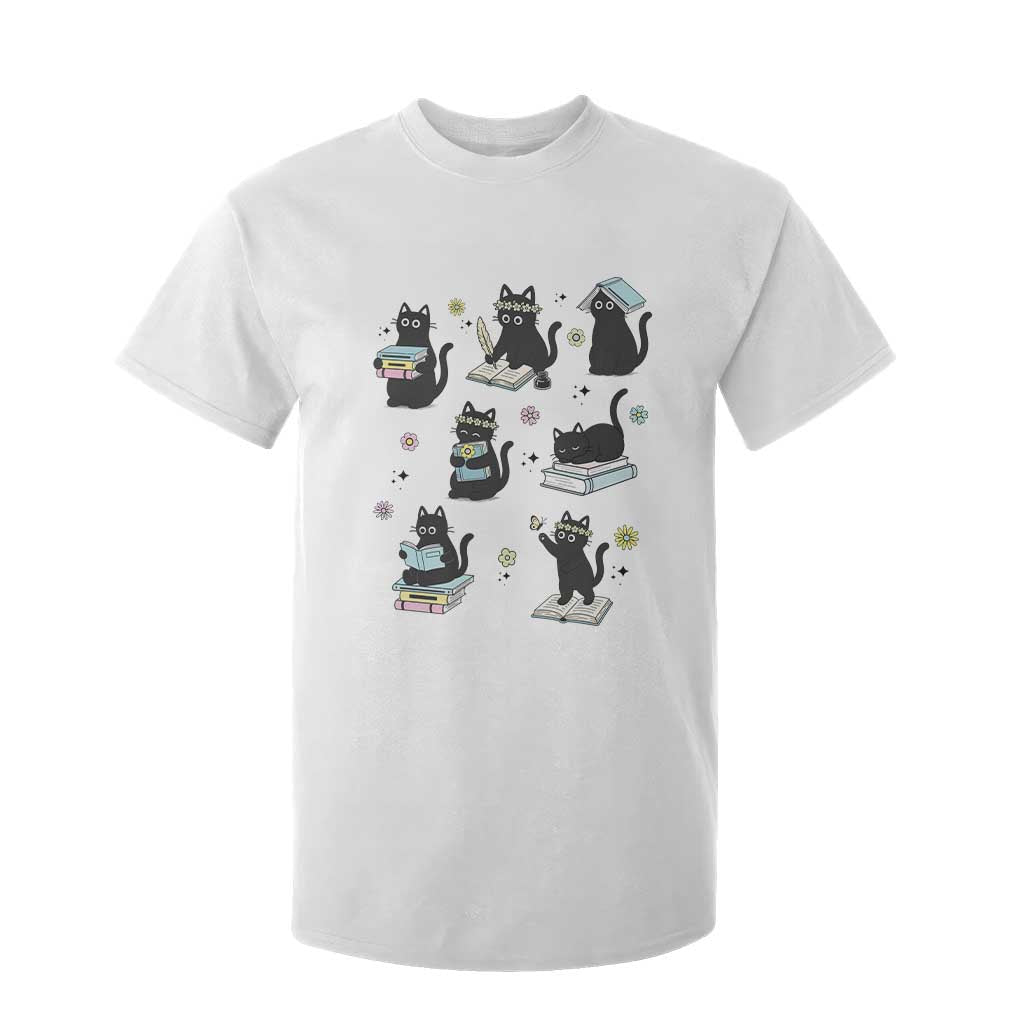 Bookish Black Cat T Shirt For Kid Funny Librarian Cat Lover Gift TS12 White Print Your Wear