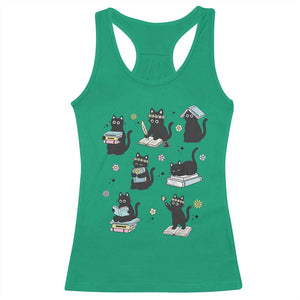 Bookish Black Cat Racerback Tank Top Funny Librarian Cat Lover Gift TS12 Irish Green Print Your Wear