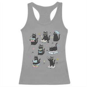 Bookish Black Cat Racerback Tank Top Funny Librarian Cat Lover Gift TS12 Sport Gray Print Your Wear