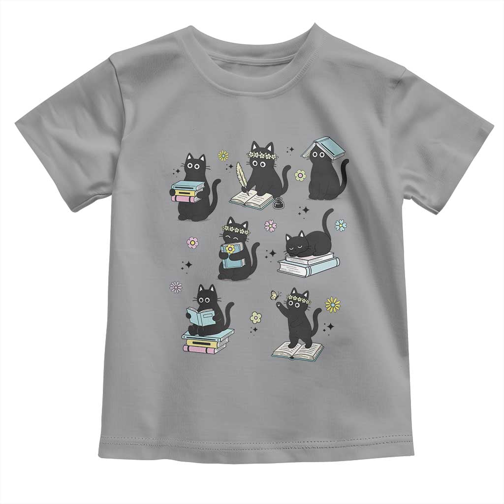 Bookish Black Cat Toddler T Shirt Funny Librarian Cat Lover Gift TS12 Sport Gray Print Your Wear