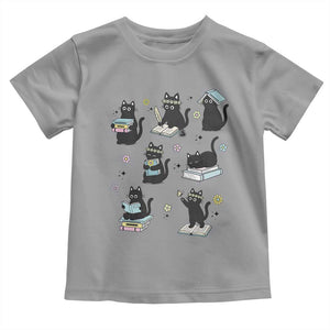 Bookish Black Cat Toddler T Shirt Funny Librarian Cat Lover Gift TS12 Sport Gray Print Your Wear
