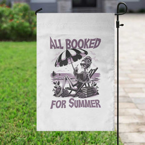 Funny Skeleton Reading At The Beach Garden Flag All Booked For Summer TS12 Print Your Wear
